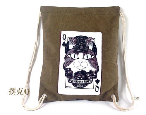 韓版文藝棉麻手提包 原創(chuàng)手繪貓咪團(tuán)雙肩背包的創(chuàng)意之旅